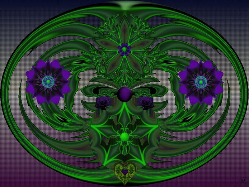 Green and Purple Fractal Design