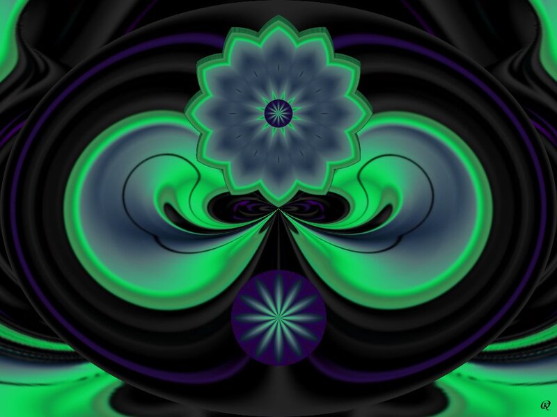 Green and Purple Fractal Flower