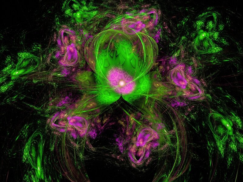Green and Purple Fractal Pattern — Energetic
