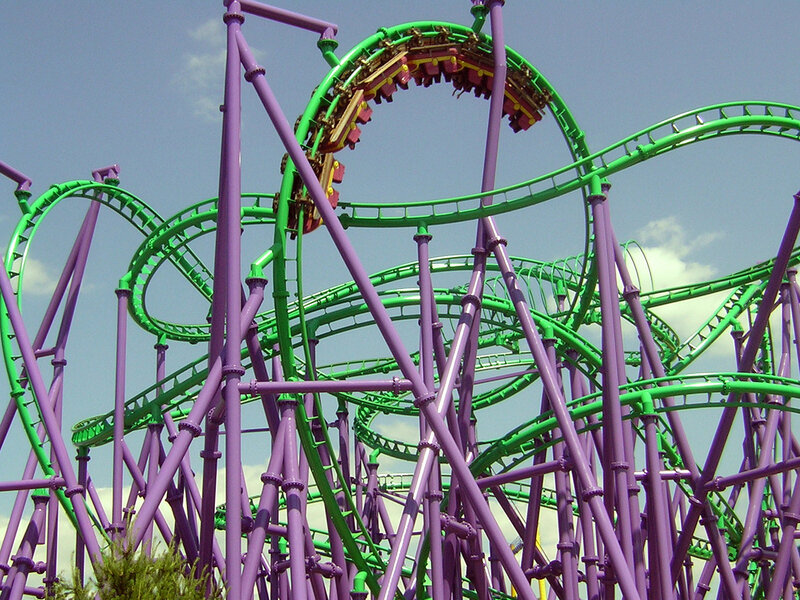 Green and Purple Roller Coaster
