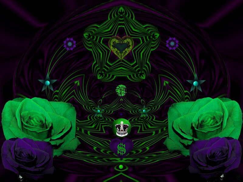 Green and Purple Roses