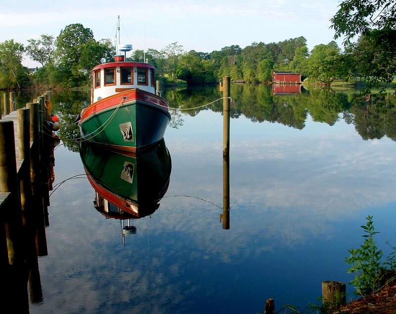 Green and Red Boat