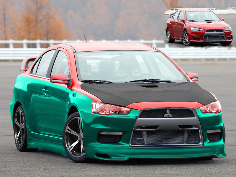 Green and Red Car
