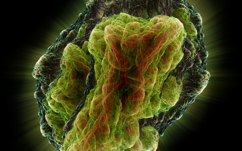 Green and Red Cellular Structure