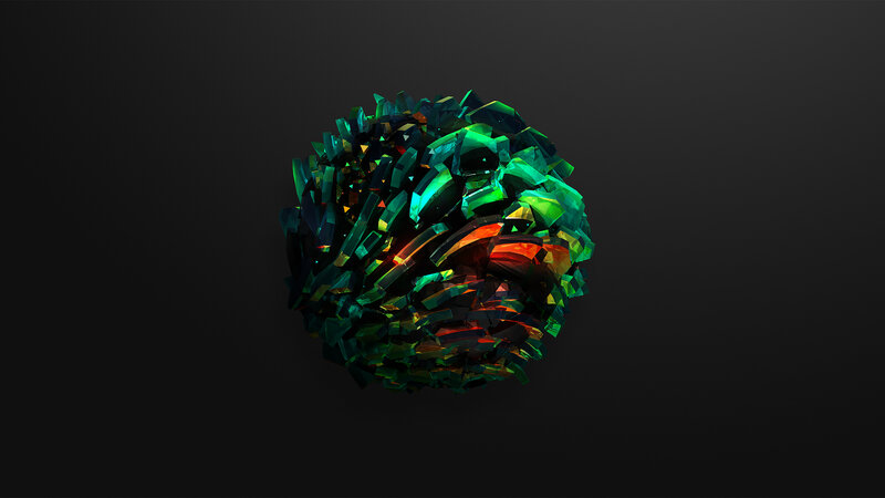 Green and Red Crystal Sphere