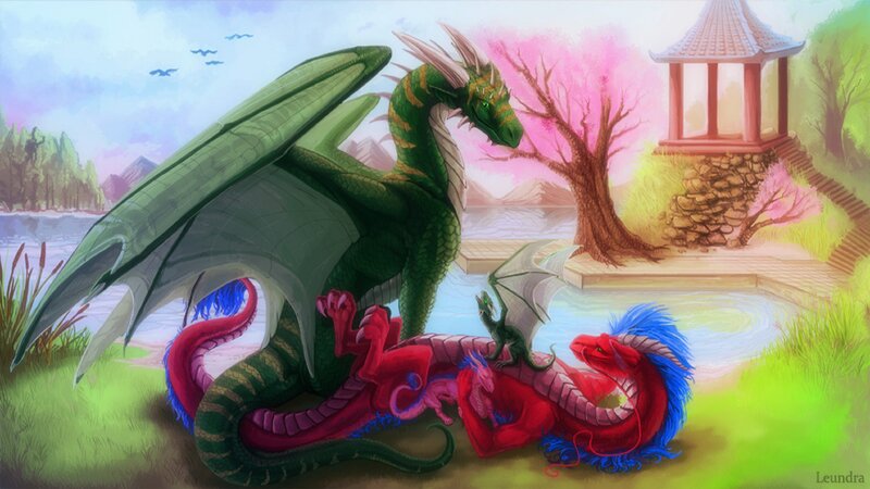 Green and Red Dragons