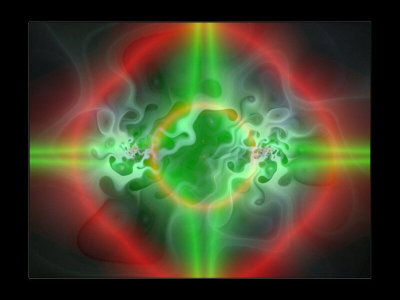 Green and Red Energy Swirls