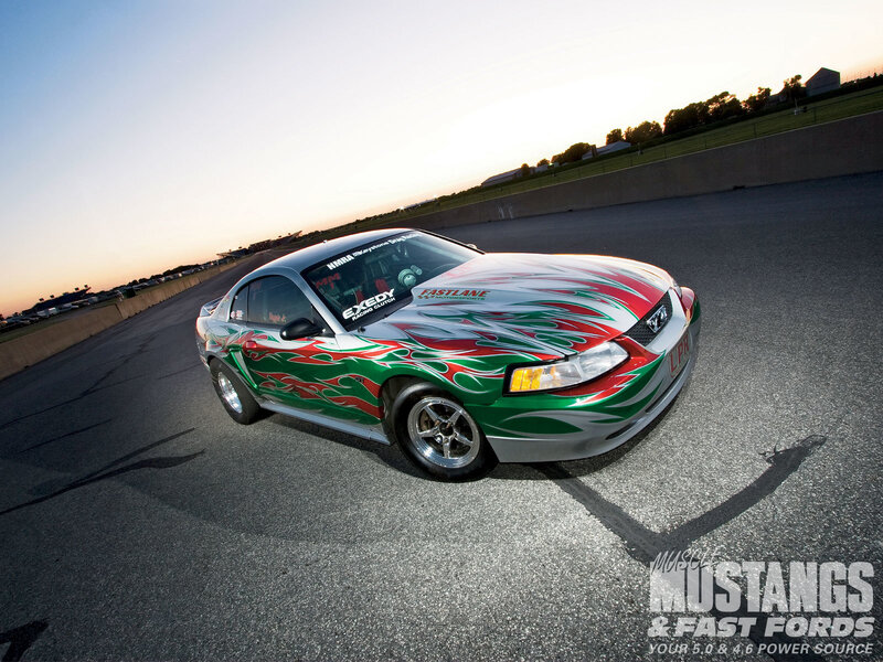 Green and Red Flame Car
