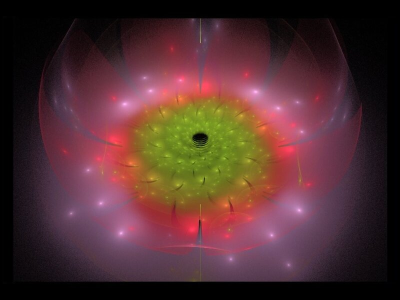 Green and Red Fractal Pattern — Abstract