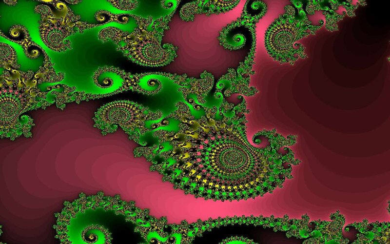 Green and Red Fractal Patterns
