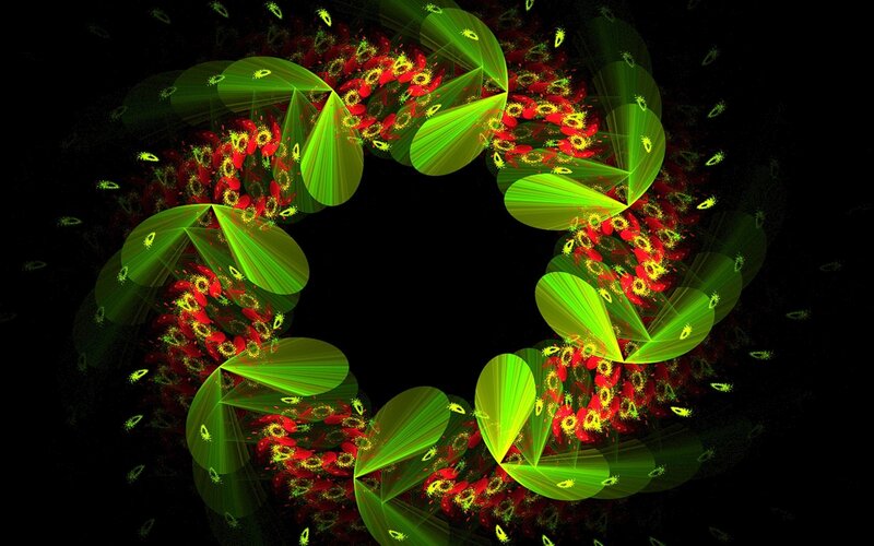 Green and red fractal ring