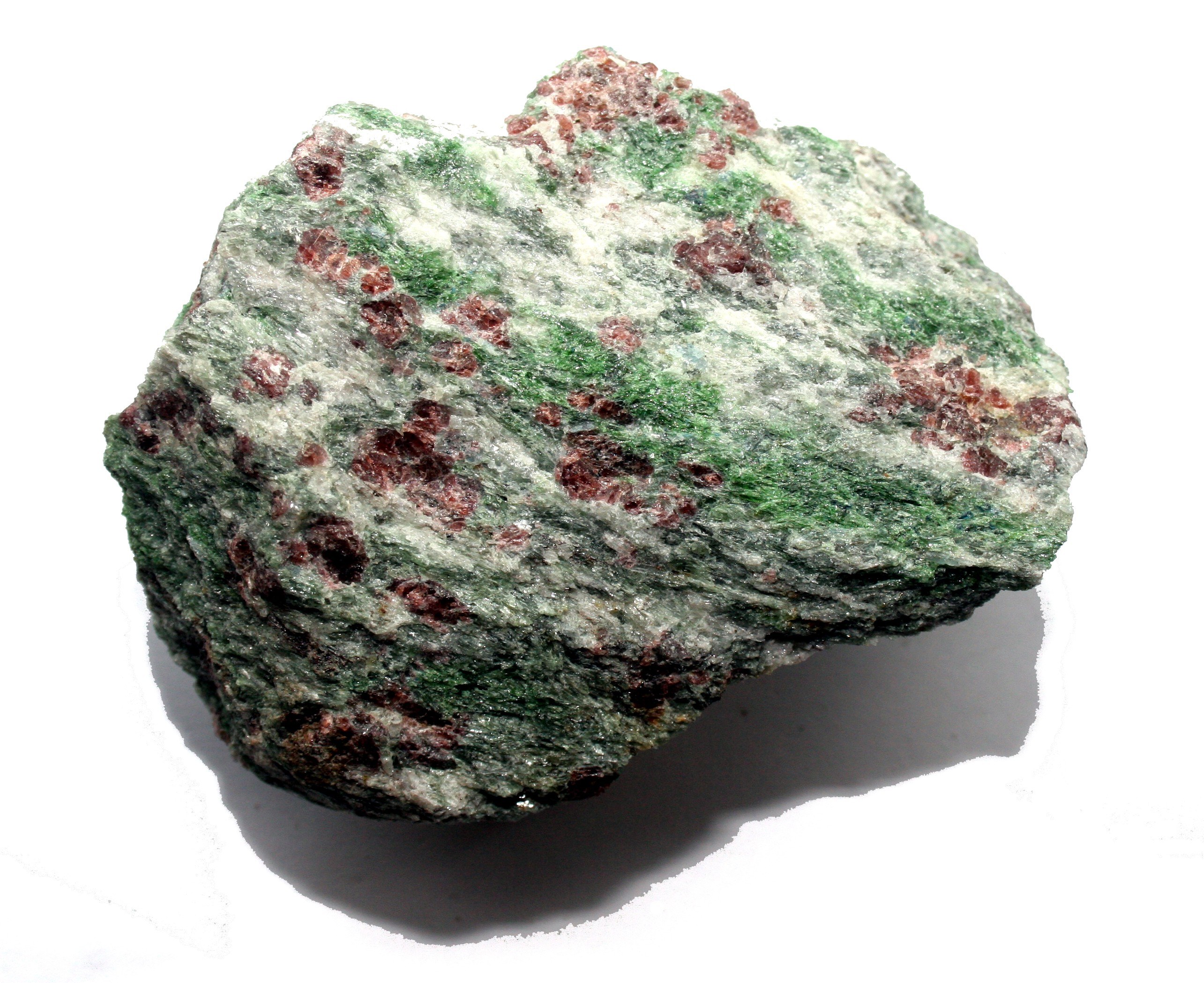 green and red mineral specimen