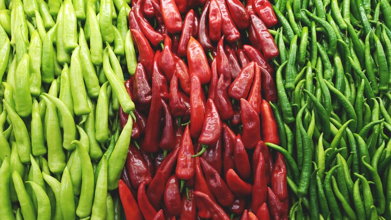 Green and Red Peppers