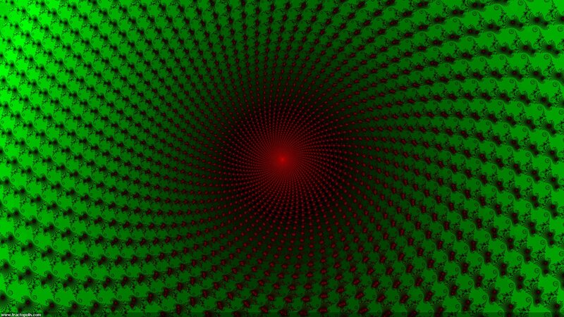 Green and Red Spiral Pattern