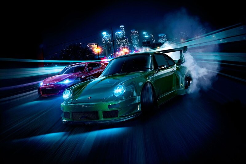 Green and Red Sports Cars — Dramatic