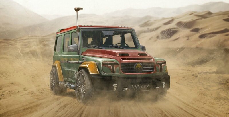 Green and Red Suv