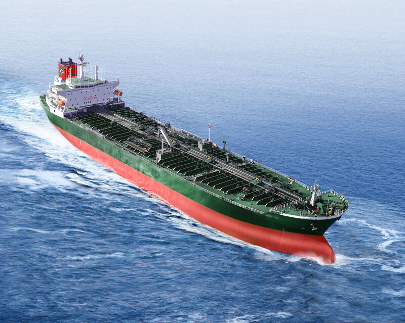 Green and Red Tanker Ship