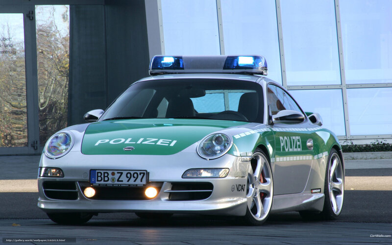 Green and Silver Police Car
