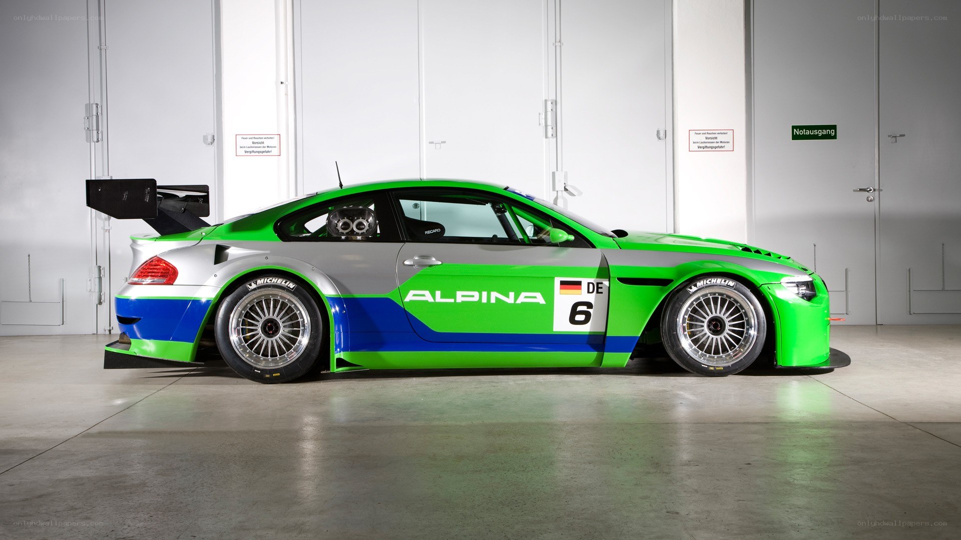green and silver race car