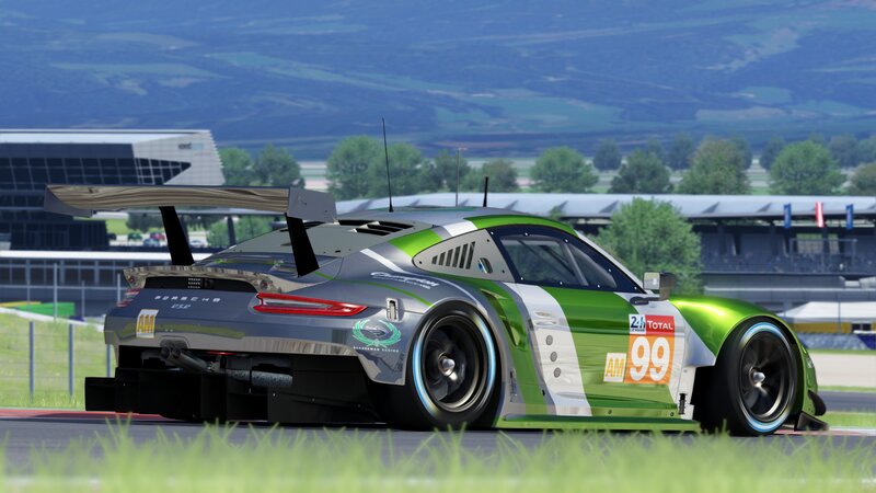 Green and Silver Race Car — Dynamic
