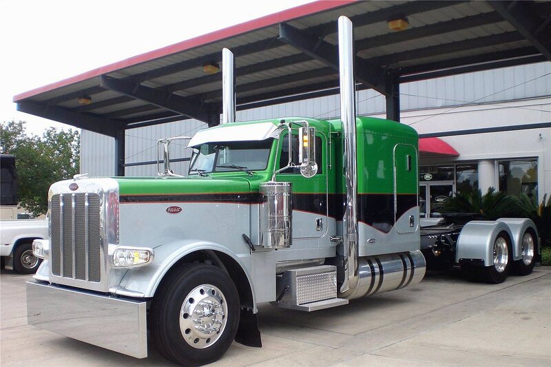 Green and Silver Semi-truck