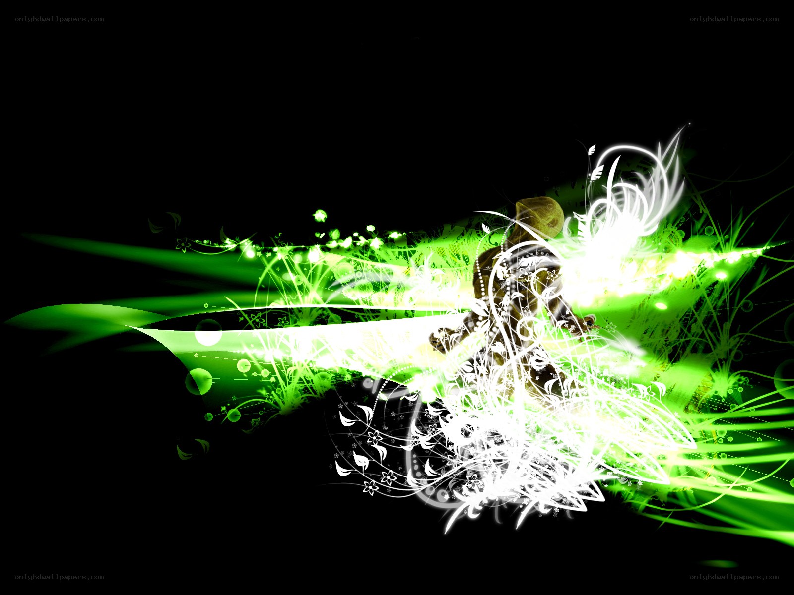 green and white abstract design