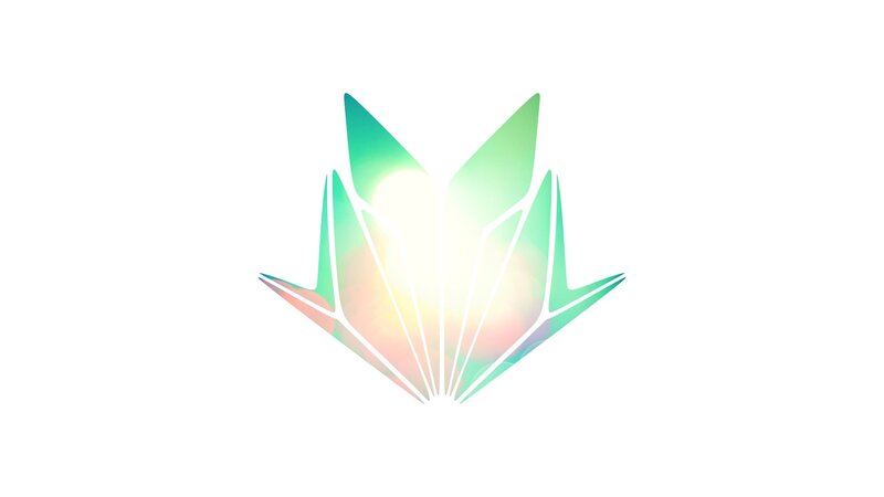 Green and White Abstract Shape
