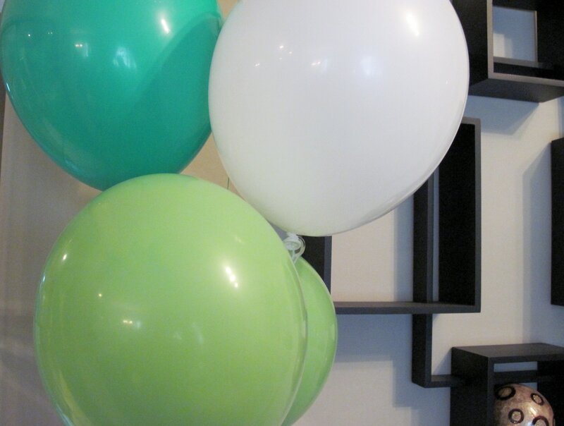 Green and White Balloons — Festive