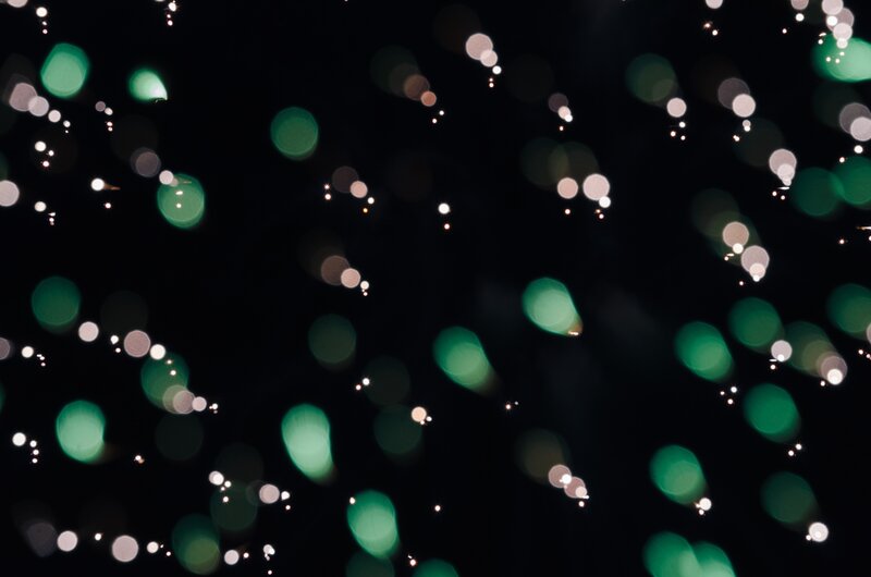 green and white bokeh lights