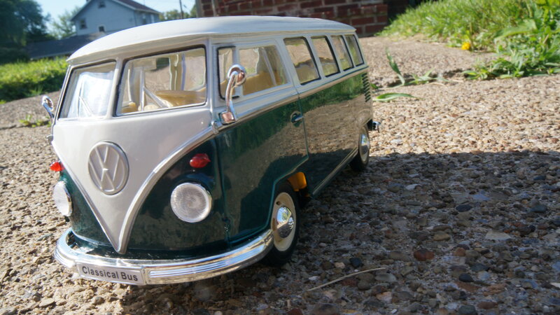 Green and White Bus Model — Calm, Afternoon, Photograph