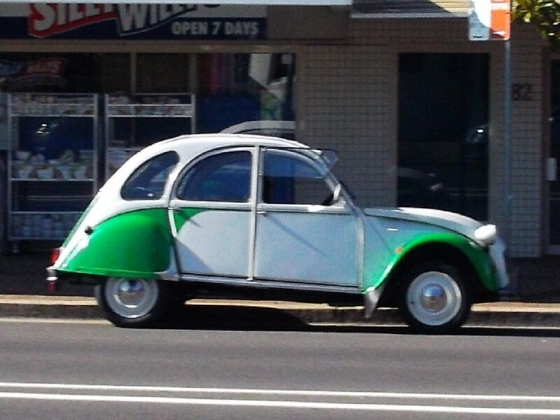 Green and White Car — Neutral