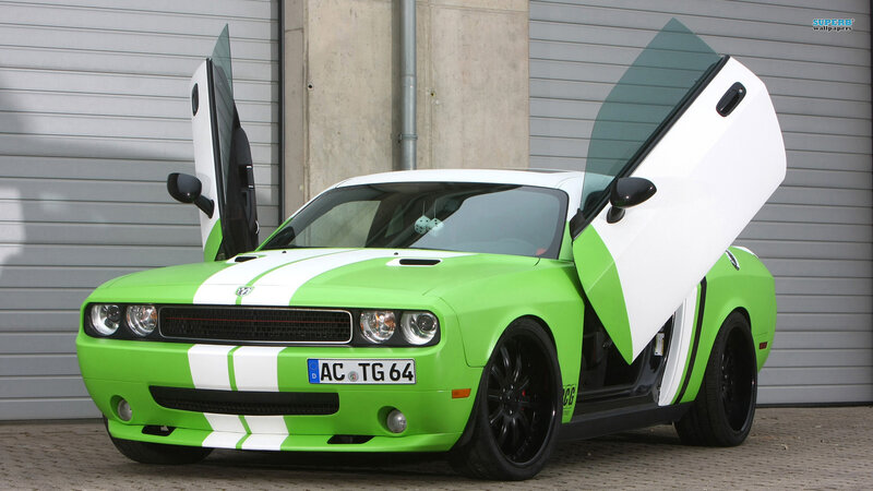 Green and White Car