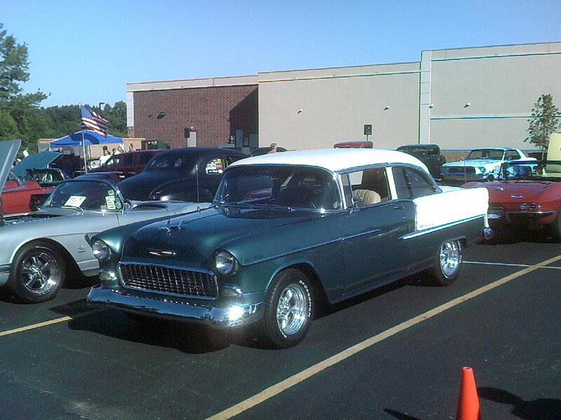 Green and White Classic Car — Outdoor, Afternoon