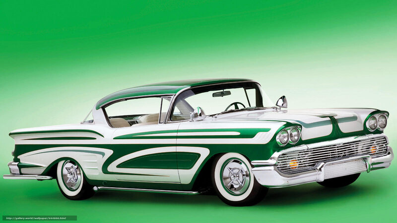 Green and White Classic Car — Retro