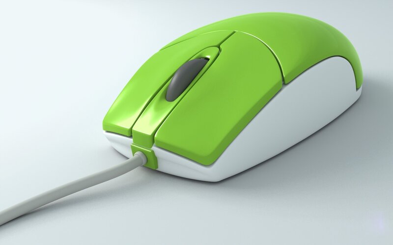 green and white computer mouse