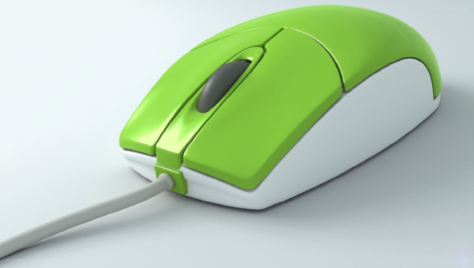 green and white computer mouse