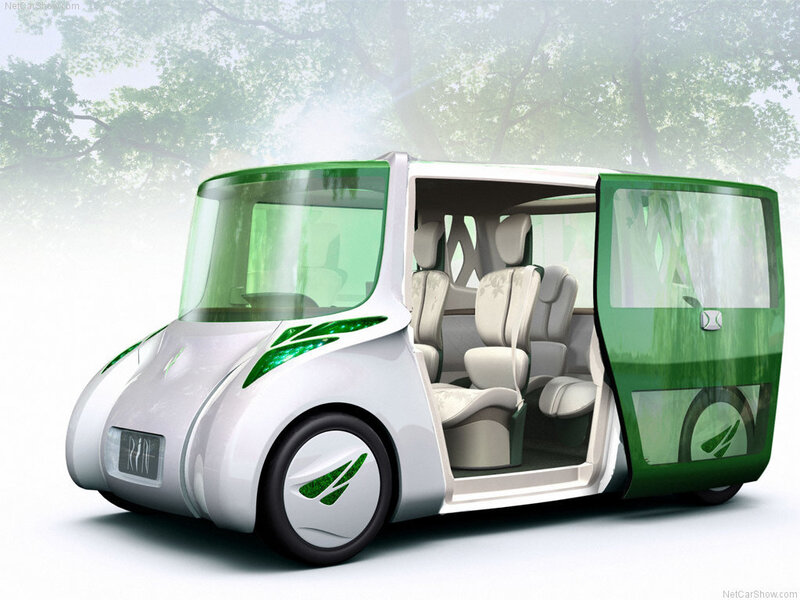 Green and White Concept Car