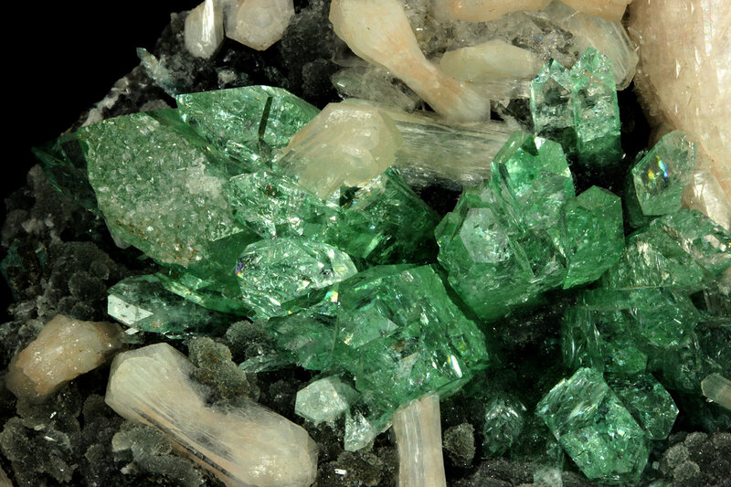 Green and White Crystals — Natural