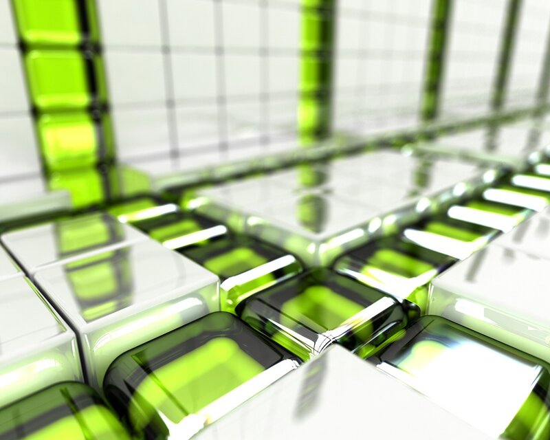Green and White Cubes — Modern