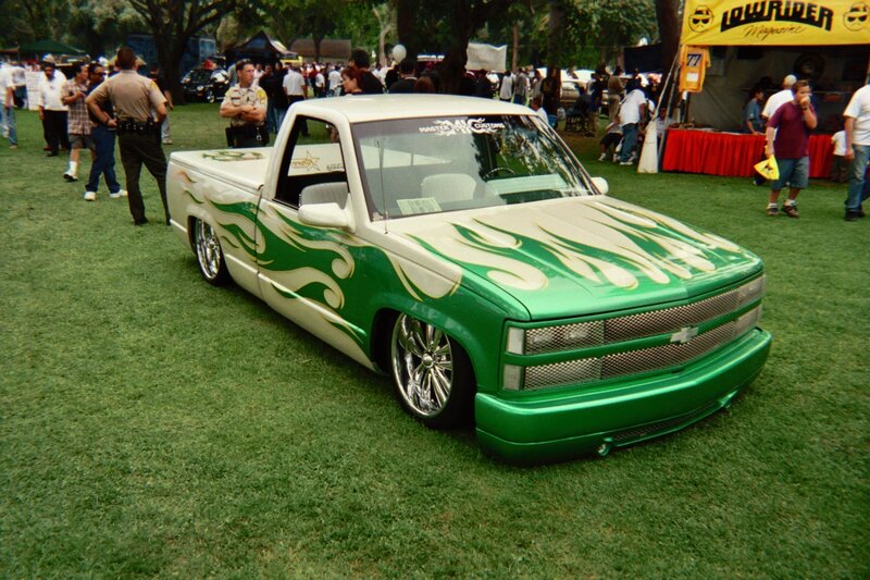 Green and White Custom Truck