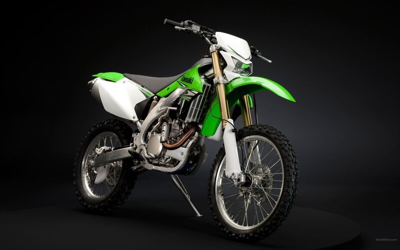 green and white dirt bike