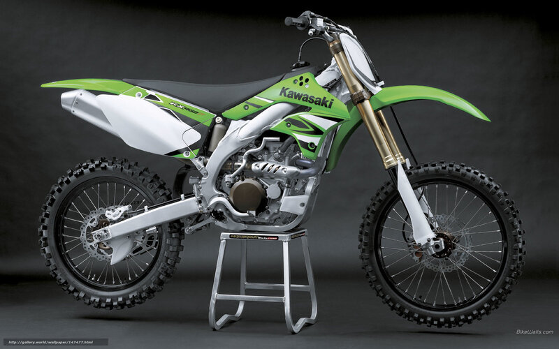 Green and White Dirt Bike — Dramatic, Photograph, Motorcycle