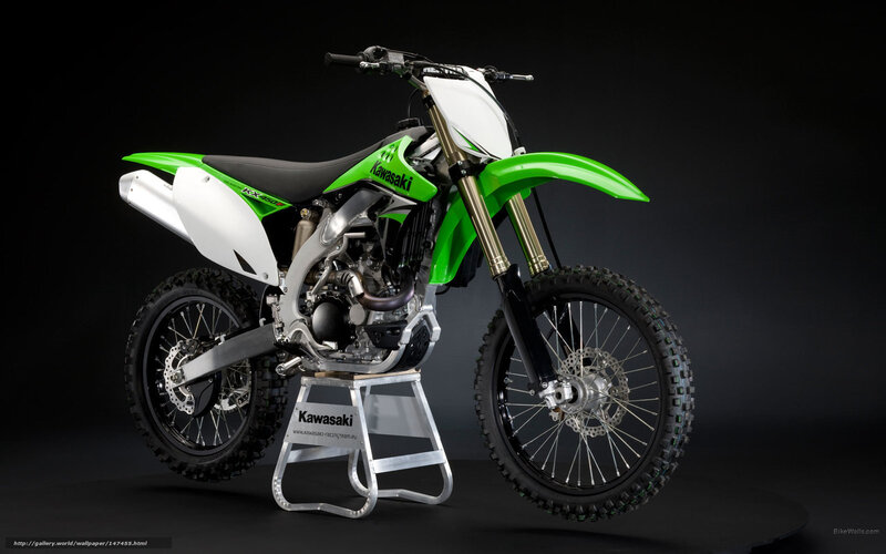Green and White Dirt Bike — Dramatic, Photograph