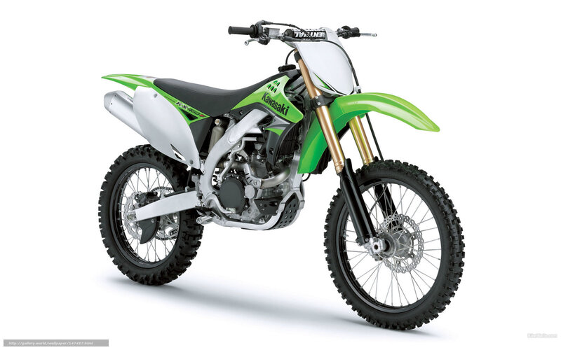 Green and White Dirt Bike — Neutral