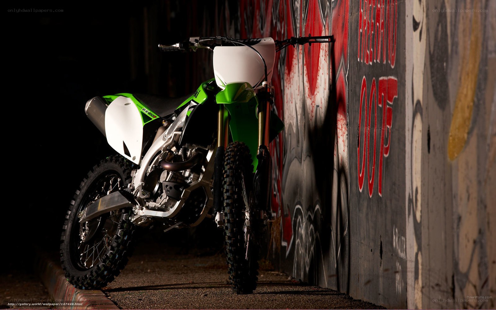 green and white dirt bike