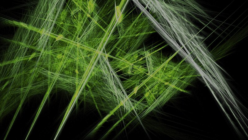 green and white fractal lines