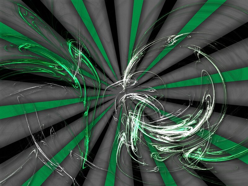 green and white fractal swirl