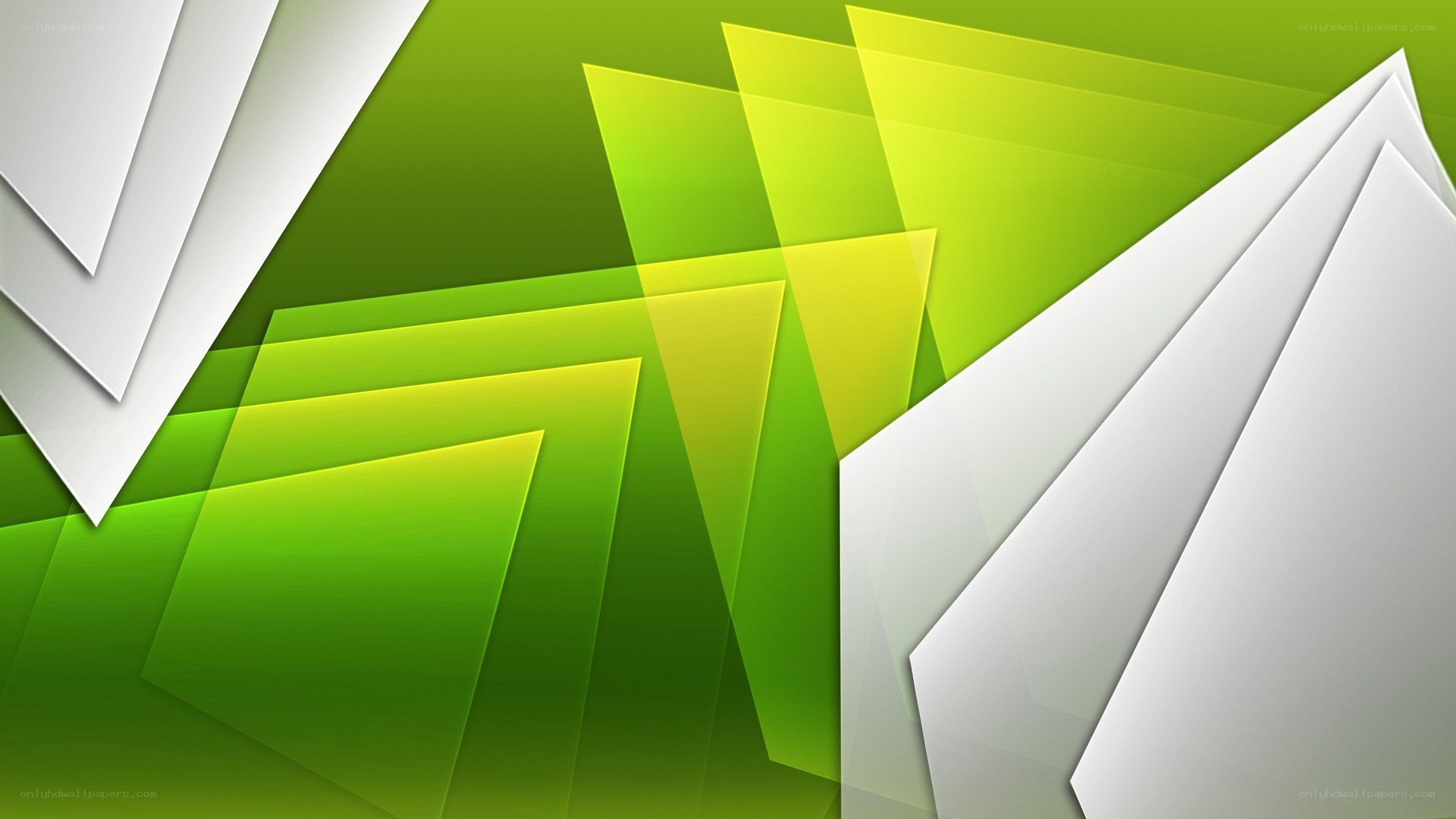 green and white geometric shapes
