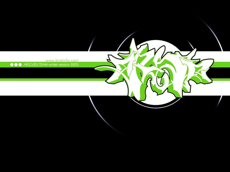 Green and White Graffiti