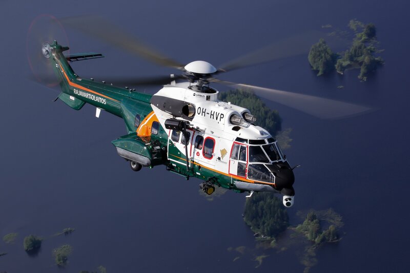 Green and White Helicopter — Serene